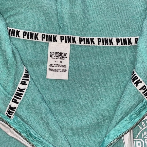 PINK Quarter Zip Hoodie, Medium - Picture 6 of 6